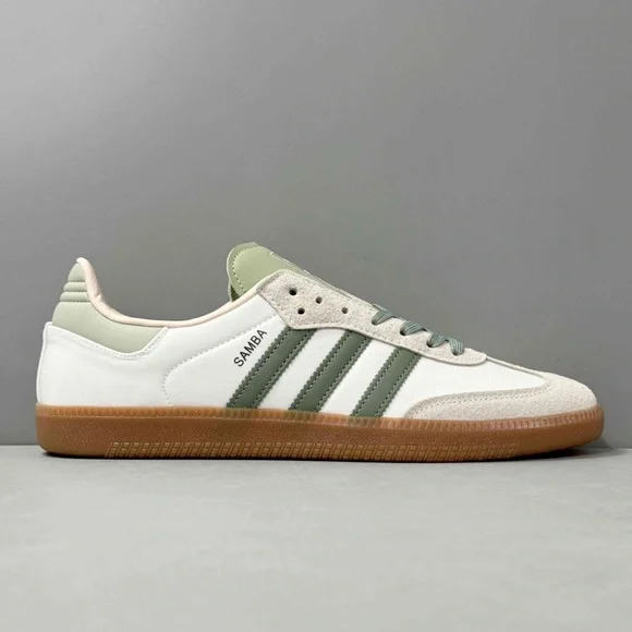 NWT SAMBA OG shock absorption low shoes women US size sneakers white green - Picture 4 of 5